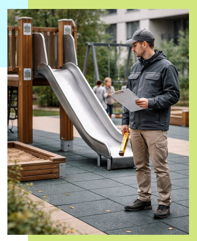 Сертификация детских площадок в Железнодорожном от 25635 р. | Алешин-Жлз