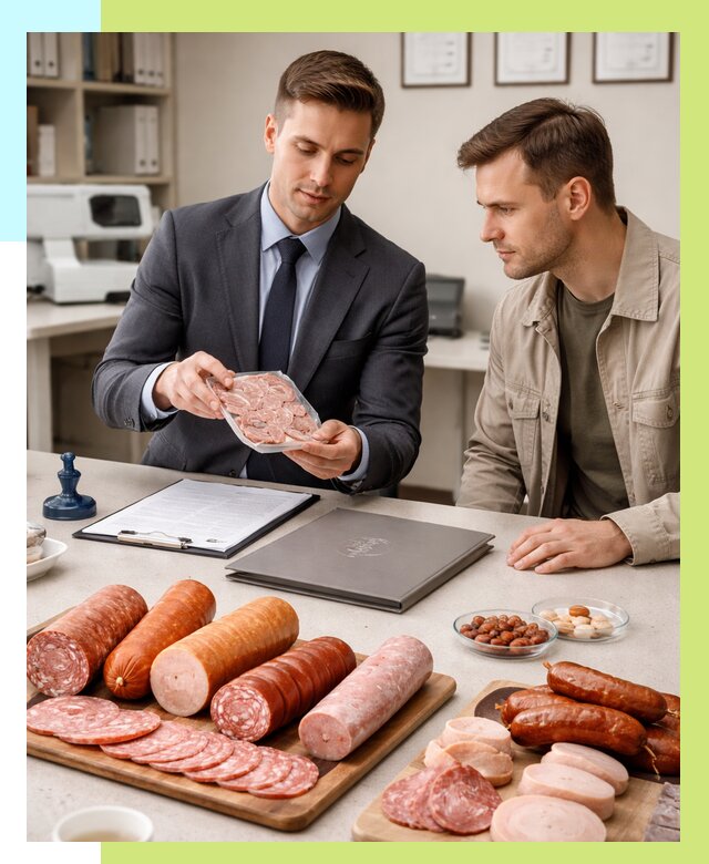 Сертификация колбасных изделий в Железнодорожном от 7691 р. | Алешин-Жлз