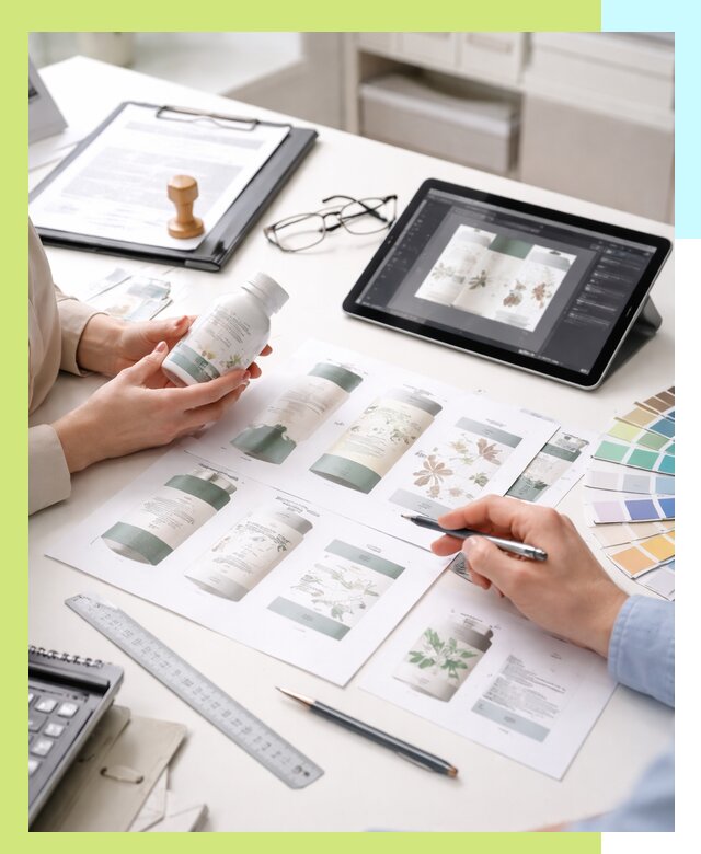 Профессиональная разработка дизайна и текста этикетки продукции в Железнодорожном