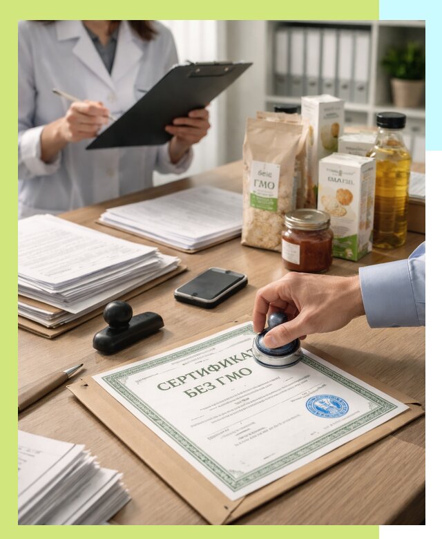 Получение сертификата Без ГМО для продукции в Железнодорожном